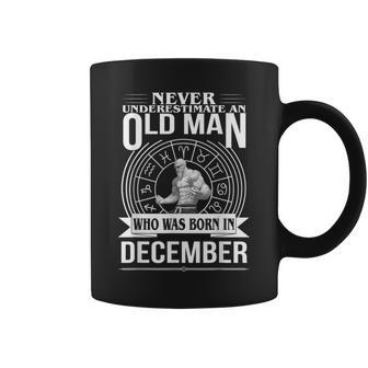 Never Underestimate An Old Man December Zodiacon Mens Coffee Mug | Mazezy