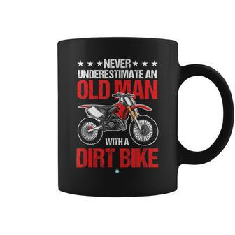 Never Underestimate An Old Man With A Dirt Bike Idea Coffee Mug - Seseable