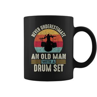 Never Underestimate An Old Man Drumming Drums Drummer Coffee Mug - Thegiftio UK