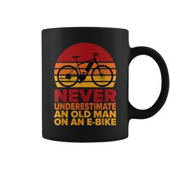 Never Underestimate An Old Man On An E-Bike Vintage Coffee Mug | Mazezy