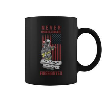 Never Underestimate An Old Man Who Is Also A Firefighter Coffee Mug | Mazezy UK