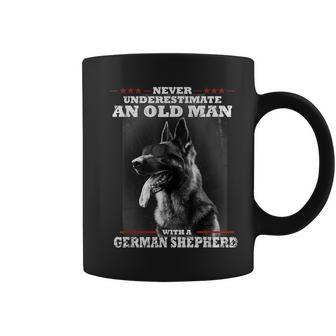 Never Underestimate An Old Man German Shepherd Dog Vintage Coffee Mug - Thegiftio UK