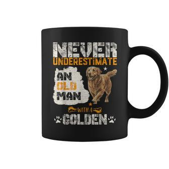 Never Underestimate An Old Man With A Golden Puppy Lover Coffee Mug | Mazezy