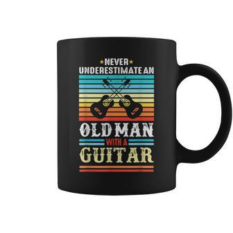 Never Underestimate An Old Man With A Guitar Acoustic Guitar Coffee Mug - Seseable