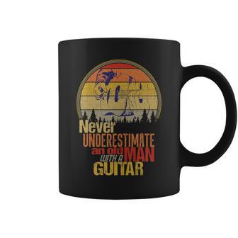 Never Underestimate An Old Man With A Guitar Vintage Classic Coffee Mug - Thegiftio UK