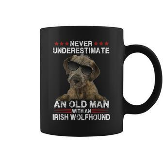 Never Underestimate An Old Man With An Irish Wolfhound Coffee Mug | Mazezy