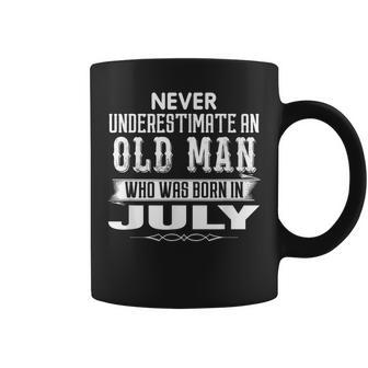 Never Underestimate An Old Man July Birthday July Present Coffee Mug | Mazezy UK