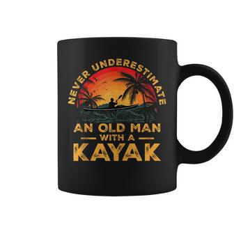 Never Underestimate An Old Man With A Kayak Fathers Day Coffee Mug | Mazezy