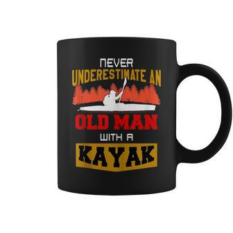 Never Underestimate An Old Man With A Kayak Fun Coffee Mug - Monsterry