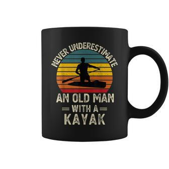Never Underestimate An Old Man With A Kayak Present Dad Coffee Mug - Seseable
