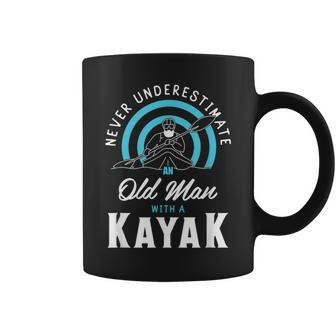 Never Underestimate An Old Man With A Kayak Rowing Rower Coffee Mug | Mazezy