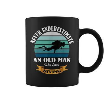 Never Underestimate An Old Man Who Loves Diving Coffee Mug - Thegiftio UK