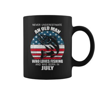 Never Underestimate An Old Man Who Loves Fishing Born In Jul Coffee Mug | Mazezy