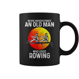 Never Underestimate An Old Man Who Loves Rowing Coffee Mug - Thegiftio UK