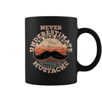Never Underestimate An Old Man With A Mustache Coffee Mug - Seseable
