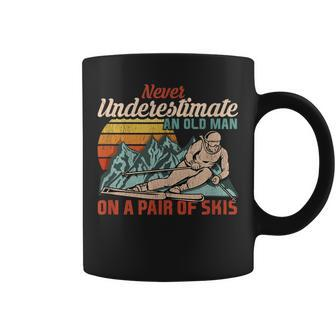 Never Underestimate An Old Man On A Pair Of Skies I Skiing Coffee Mug | Mazezy
