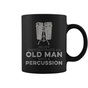 Never Underestimate An Old Man With A Percussion Humor Coffee Mug - Seseable