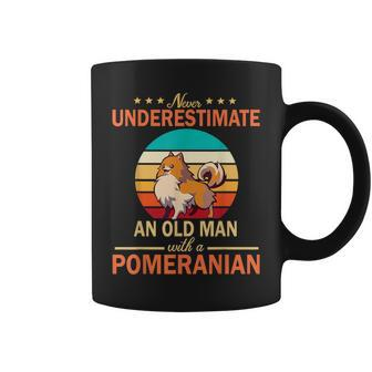 Never Underestimate An Old Man With A Pomeranian Dogs Father Coffee Mug - Thegiftio UK