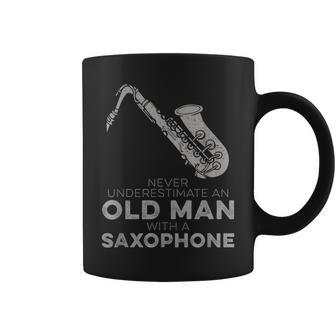 Never Underestimate An Old Man With A Saxophone Humor Coffee Mug - Seseable