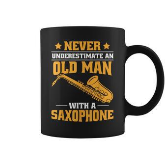 Never Underestimate An Old Man Saxophonist Musician Coffee Mug - Thegiftio UK