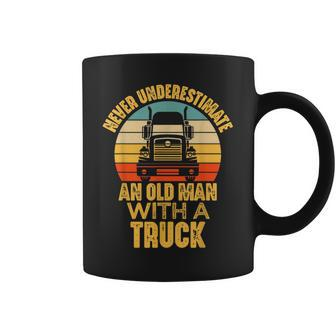 Never Underestimate An Old Man With Truck Trucker Coffee Mug | Mazezy AU