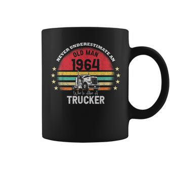 Never Underestimate An Old Man Trucker 1964 Birthday Vintage Coffee Mug - Thegiftio UK