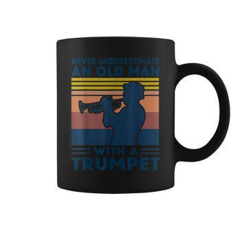 Never Underestimate An Old Man With A Trumpets Musician Coffee Mug | Mazezy CA