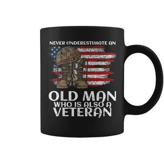 Never Underestimate An Old Man Who Is Also A Veteran Us Coffee Mug - Seseable