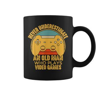 Never Underestimate An Old Man Video Games Gaming Coffee Mug | Mazezy