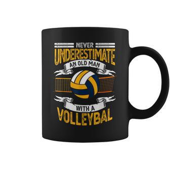 Never Underestimate An Old Man With A Volleyball Coffee Mug | Mazezy