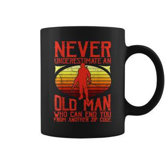 Never Underestimate An Old Man Zip Code Us Veteran Coffee Mug | Mazezy