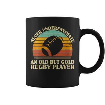 Never Underestimate An Old Rugby Player Training Rugby Coach Coffee Mug - Monsterry