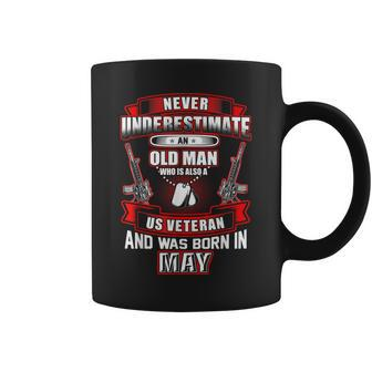 Never Underestimate An Old Us Veteran Born In May Xmas Coffee Mug - Seseable