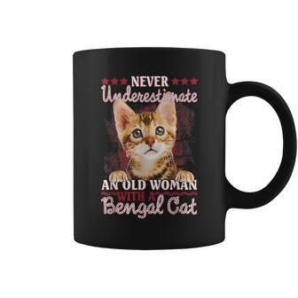Never Underestimate An Old Woman With A Bengal Cat Coffee Mug | Mazezy