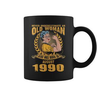 Never Underestimate Old Woman Born In August 1990 Coffee Mug | Mazezy