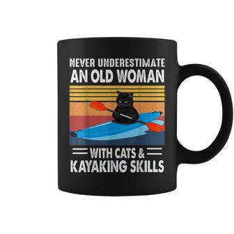 Never Underestimate An Old Woman With Cats And Kayaking Coffee Mug - Monsterry UK
