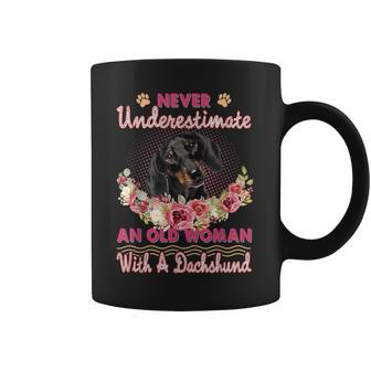 Never Underestimate An Old Woman With A Dachshund Dog Lovers Coffee Mug - Thegiftio UK