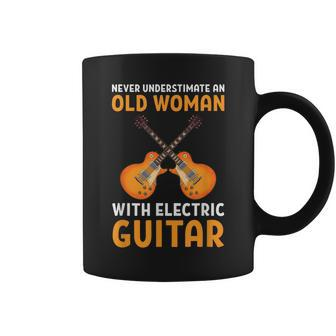 Never Underestimate An Old Woman With An Electric Guitar Coffee Mug - Monsterry AU
