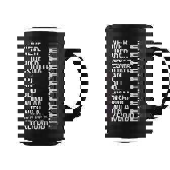 Never Underestimate An Old Woman With A Keyboard Mom Coffee Mug - Seseable