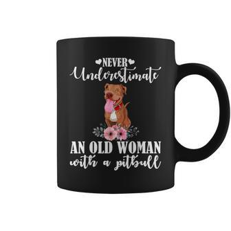 Never Underestimate An Old Woman With Pitpull Coffee Mug - Monsterry AU