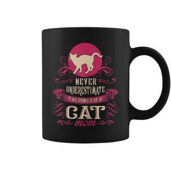 Never Underestimate Power Of Cat Mom Coffee Mug - Seseable