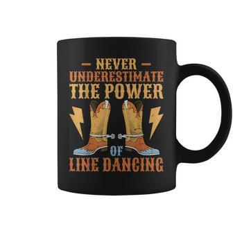 Never Underestimate The Power Of Line Dancing Line Dance Coffee Mug - Thegiftio UK