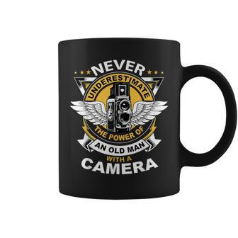Never Underestimate The Power Of An Old Man With A Camera Coffee Mug | Mazezy