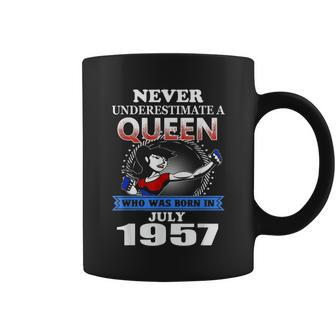 Never Underestimate A Queen Born In July 1957 Coffee Mug | Mazezy