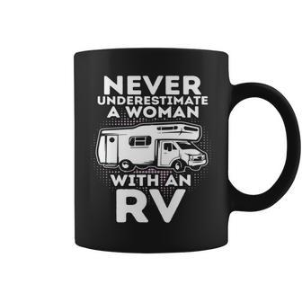 Never Underestimate A With An Rv Camper Camping Coffee Mug - Thegiftio UK