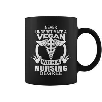 Never Underestimate A Vegan Nurse T Medical Coffee Mug - Seseable