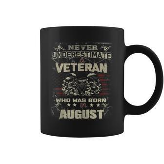 Never Underestimate A Veteran Who Was Born In August Coffee Mug | Mazezy