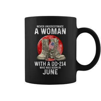 Never Underestimate A Woman With A Dd-214 June Women Coffee Mug | Mazezy