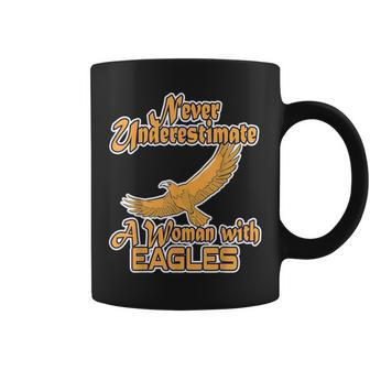 Never Underestimate A Woman With Eagles Bald Eagle Coffee Mug - Thegiftio UK