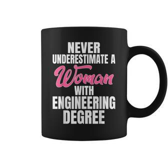 Never Underestimate A Woman With Engineering Degree Coffee Mug - Monsterry DE